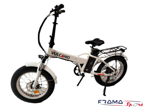 Bici elettrica a pedalata assistita pieghevole Fat bike Vulcano V2.8.3 bianca