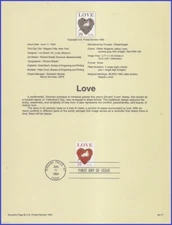 USA2 #2814 U/A SOUVENIR PAGE FDC   Dove and Roses Love