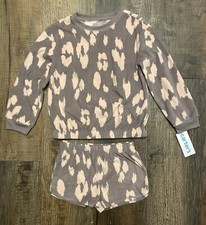 Carter's Kids Girls 2-Piece Leopard Print Cozy Fleece Long Sleeve PJ Set Pink 5