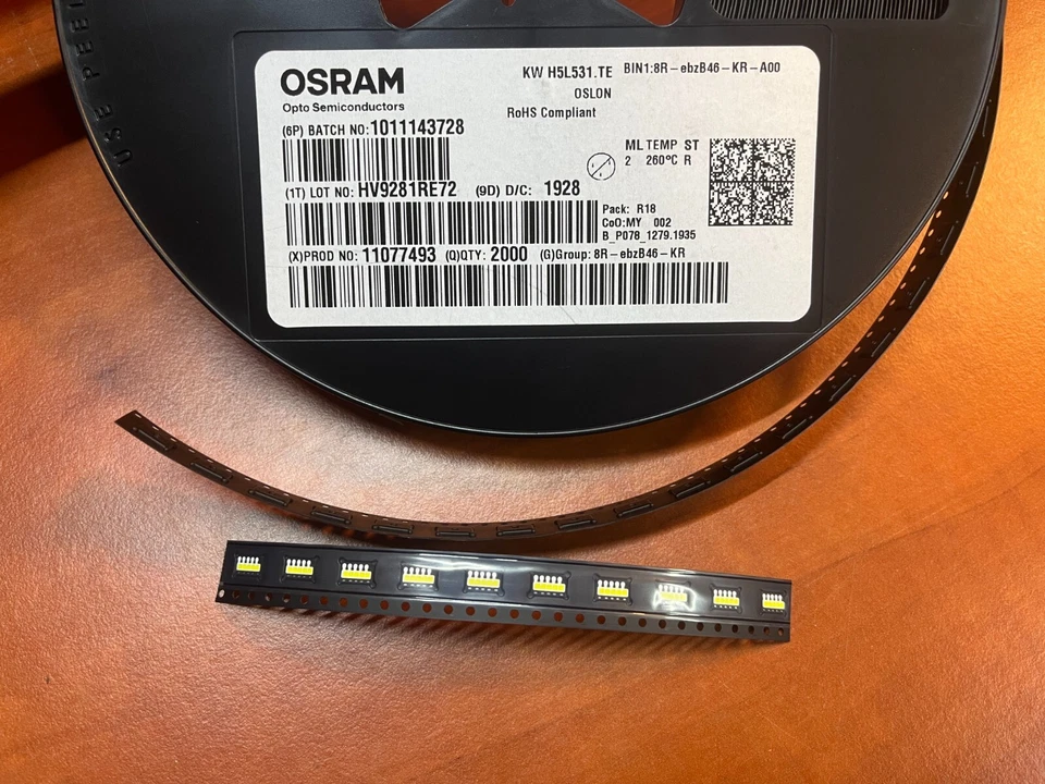 100x OSRAM OSLON KW H5L531.TE Black Flat 10 pin 5 LED Ultra Bright White LED NEW - Image 2 of 4