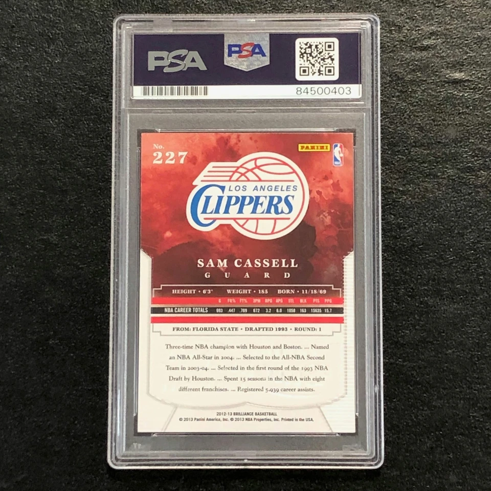 2012-13 Panini Brilliance #227 Sam Cassell Signed Card AUTO 10 PSA Slabbed Clipp - Image 2 of 2
