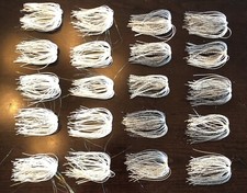 20 Tournament Double Banded Bass Jig Skirts - White & Skipjack