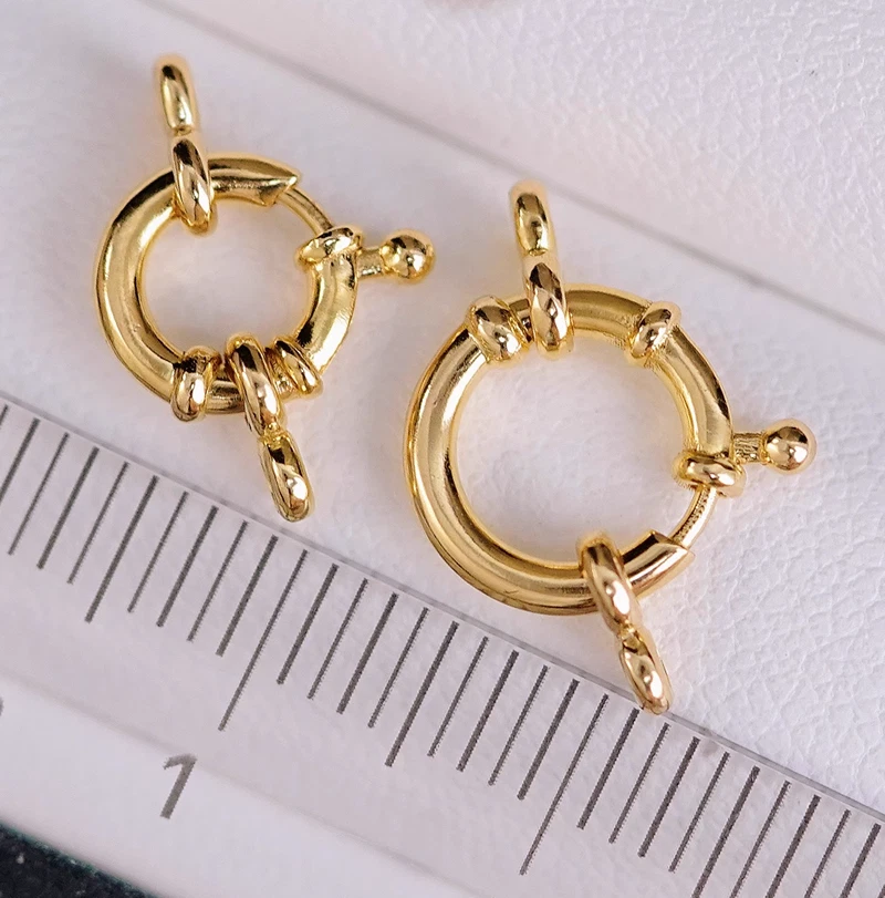 Pure AU750 18K Solid Gold Ring Clasp For Bracelet Necklace Jewelry DIY Findings - Image 2 of 4