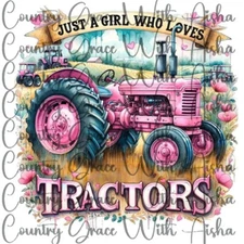 Sublimation Print Transfer Pink Tractor Ready to Press Paper Ink Heat Transfer