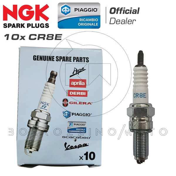 Set 10X Kerzen Original Piaggio-Ngk CR8E Yamaha Xq Maxster 150 2001-2002-image