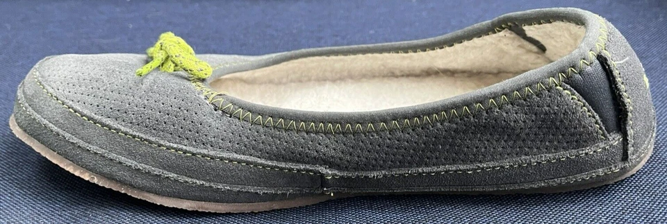 L.L. Zapatillas mocasín Bean Wicked Good de piel de oveja gris y verde para mujer 7,5 Foto 4 de 4