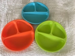3 Kids Divided Plates -100% Safe BPA Free Soft Silicone Baby Toddler Plate