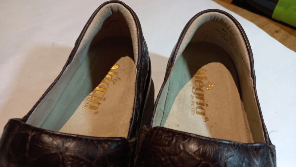 Zuecos sin cordones Alegria para mujer talla EU 37 EE. UU. 6 - 6,5 KEL-275 cuero marrón cachemir Foto 2 de 4