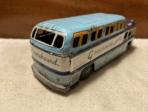Autobús de colección 1956 litografía de hojalata a batería galgo escénico cruser juguete - Japón - Imagen 6 de 14