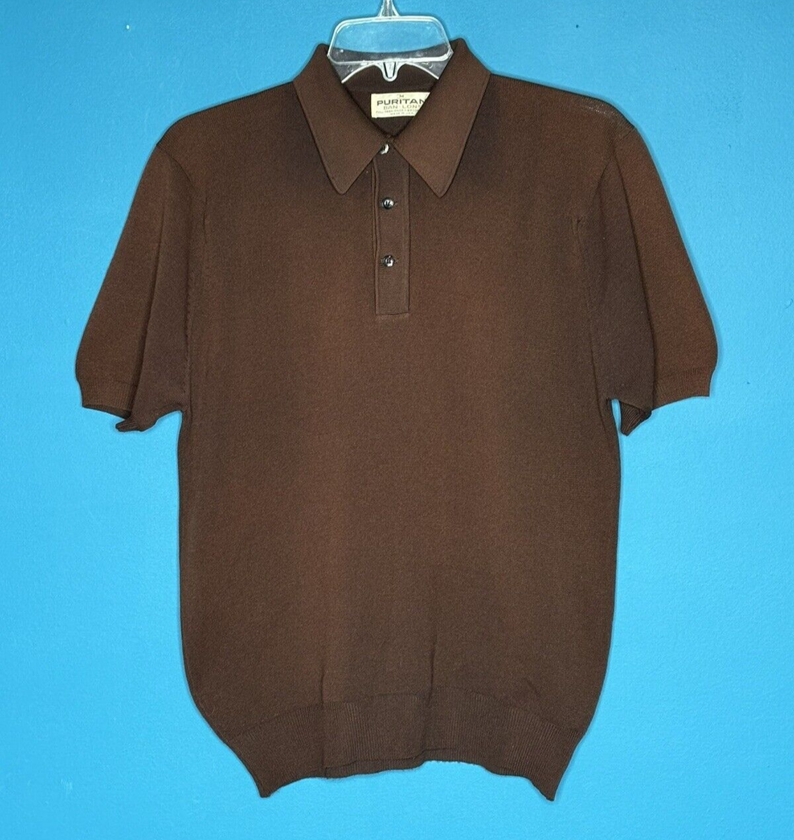 ポポ　50s 60s PURITAN ニット　ポロ Vtg 60s Puritan Ban Lon Knit Polo Shirt Dark Brown Color