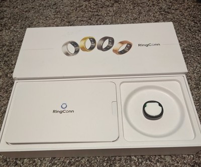 RingConn Gen2 Matte Black Size 11 Activity Tracker Ring with Charging Case