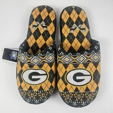 Green Bay Packers Men's Slippers Shoes XL All Over Print Forever Collectibles