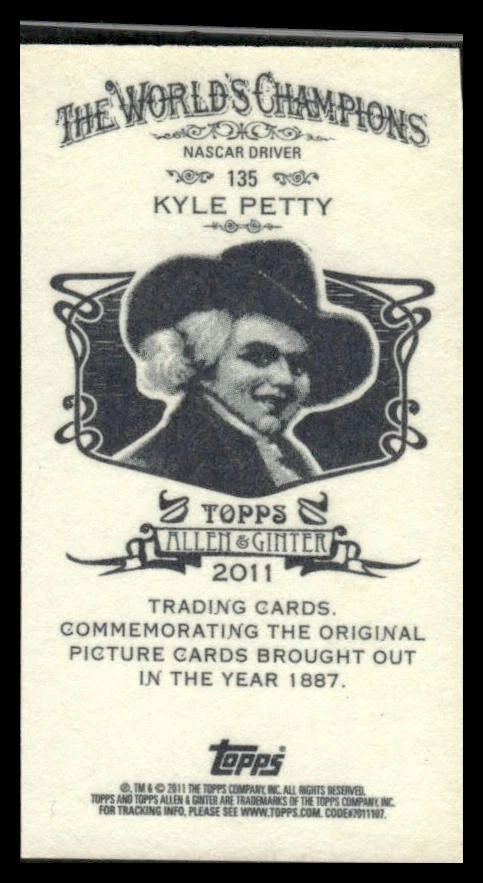 2011 Topps Allen & Ginter Kyle Petty Mini #135 A & G Back NM - Image 2 of 2