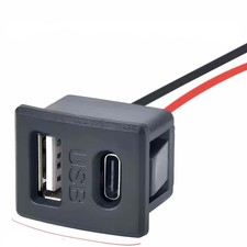 Einbaubuchse USB-A +USB-C 2A f&uuml;r Stromversorgung