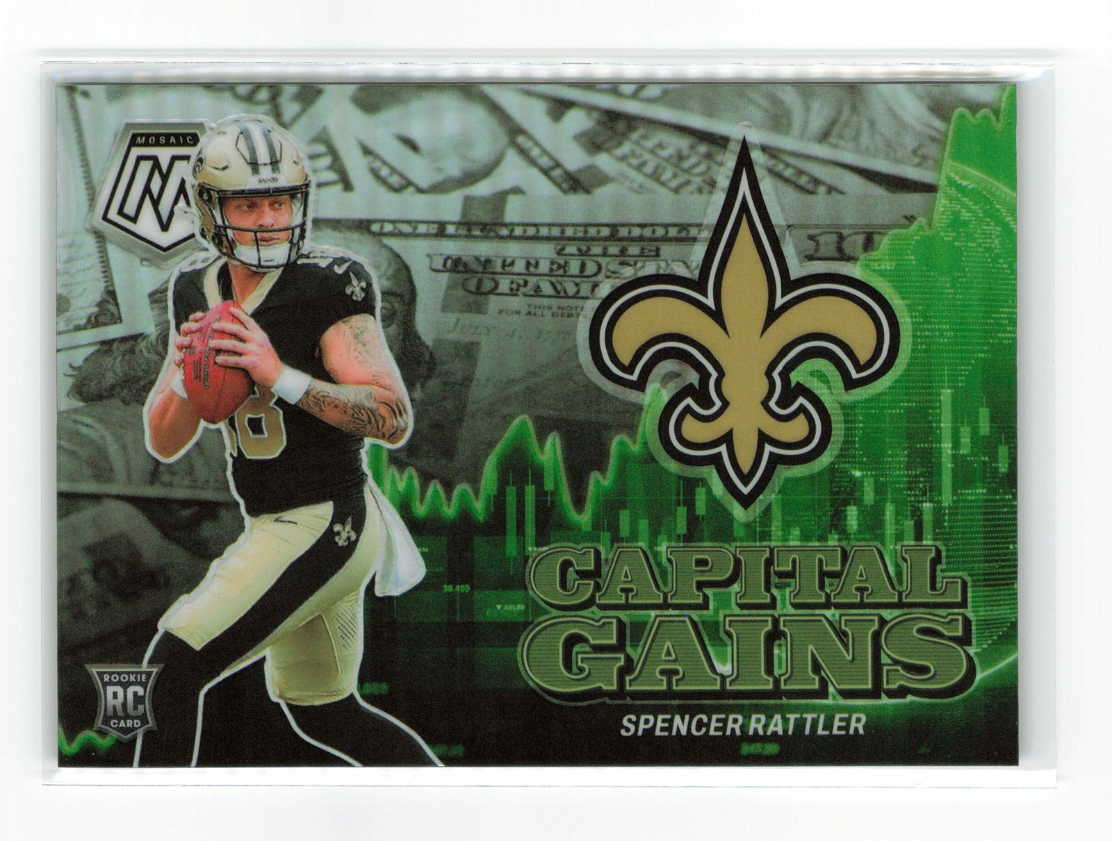 2024 PANINI MOSAIC SPENCER RATTLER #5 CAPITAL GAINS SAINTS SILVER