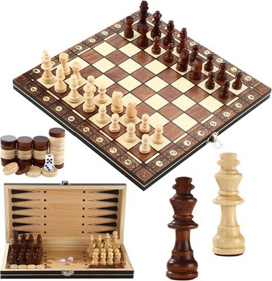Holz Schachspiel Magnetisch 29 x 29 cm Reise-Schachbrett Klappbar Tragbar Chess