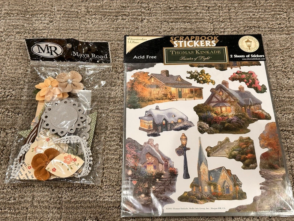 SCRAPBOOK ANGELS THOMAS KINKADE RELIGIOUS BABY STARS 300 LOT STICKERS CRAFT NEW - Image 4 of 4