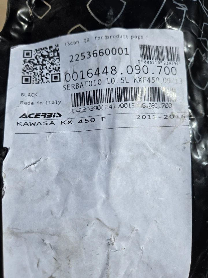 Tanque de combustible Acerbis 2,7 gal Kx 450 compatible con 2012-2015 Foto 4 de 4