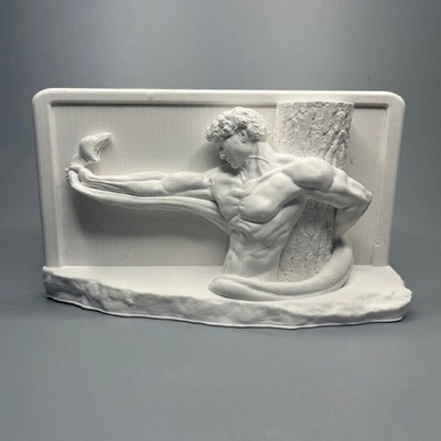 Handgefertigte David und Schlange Michelangelo Skulptur, klassische Kunst...