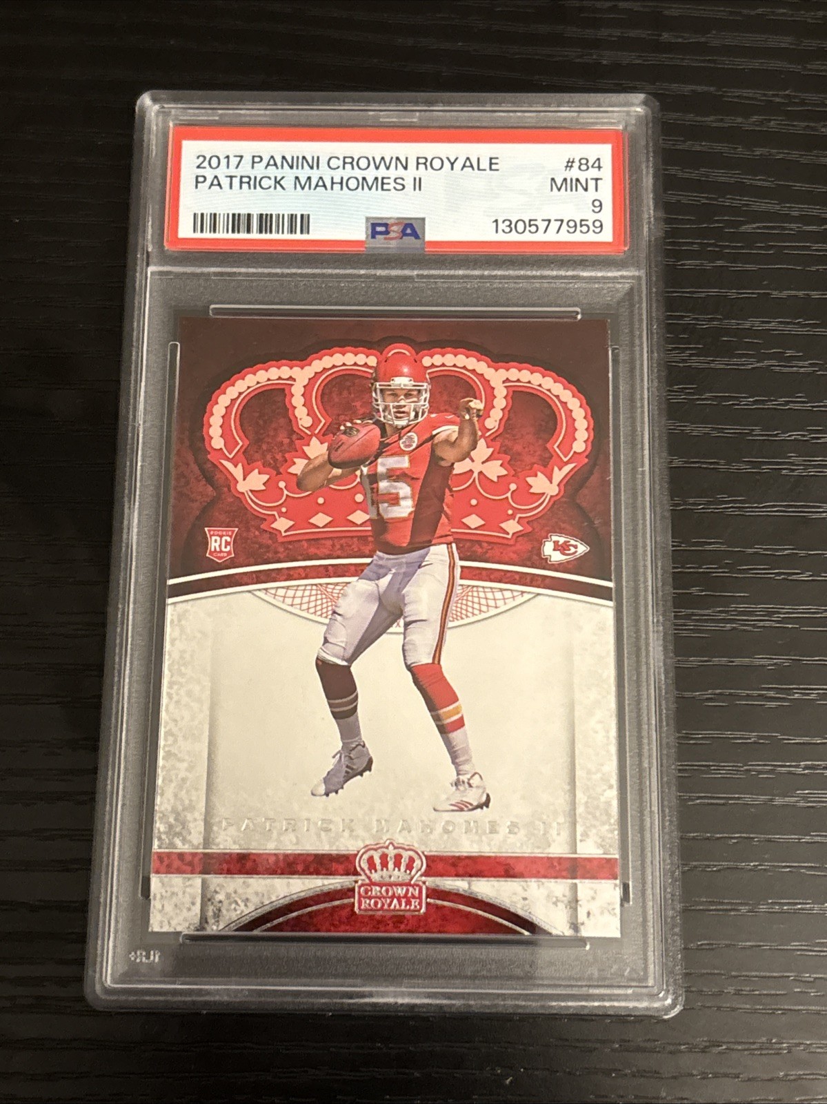 PSA 9 2017 Panini Preferred - Crown Royale Rookies Patrick Mahomes II #84 (RC)