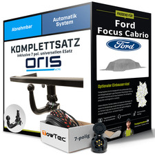 Für FORD Focus Cabrio II Anhängerkupplung abnehmbar +eSatz 7pol uni. 06- NEU