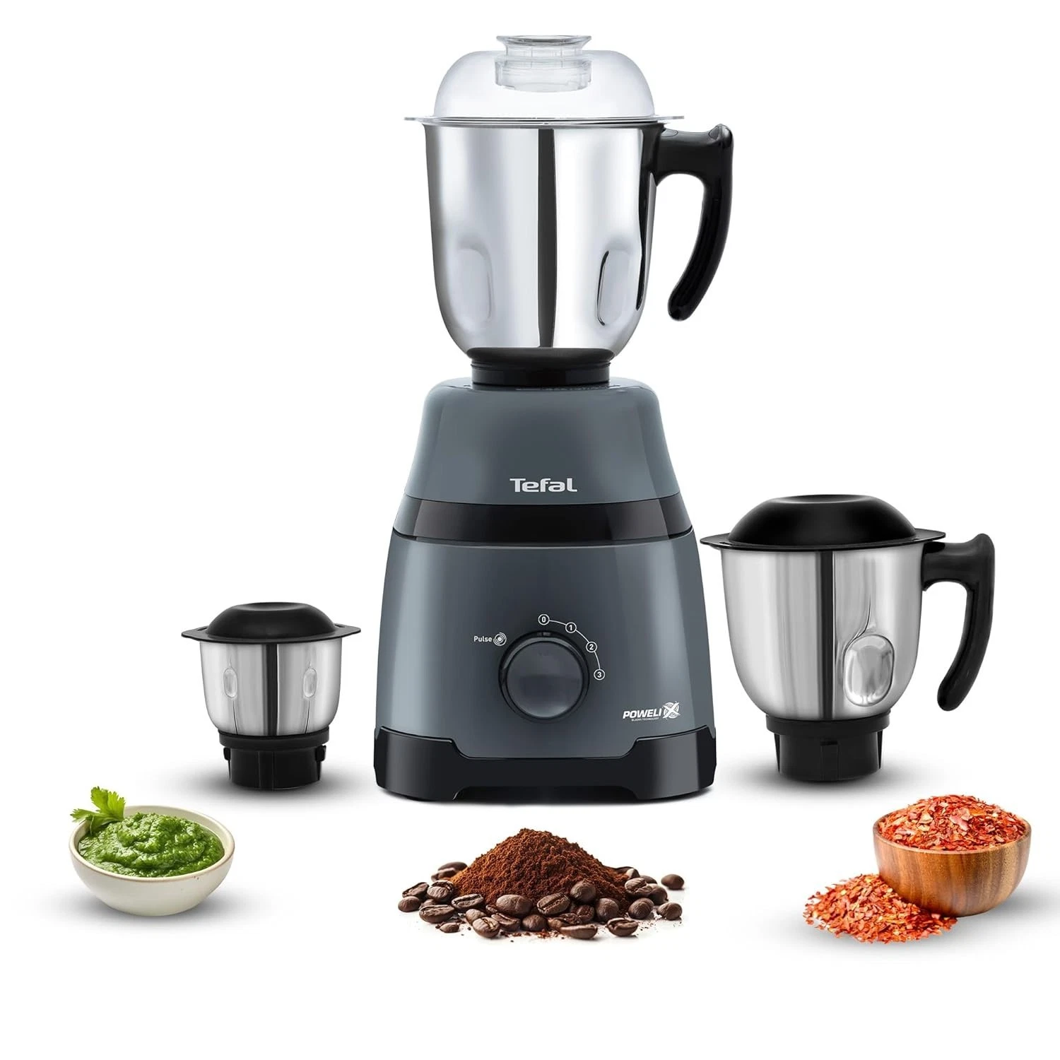 Tefal 1000W Copper Motor Durable Ball Bearing Mixer Grinder 3 Leak-Proof Jars