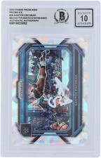 Santos Escobar WWE Signed 2023 Panini Prizm Ice Prizm White Ink #59 BAS 10 Card