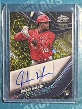 2023 Topps Chrome Black Autographs Jordan Walker #CBA-JWA Gold Mini-Diamond /50