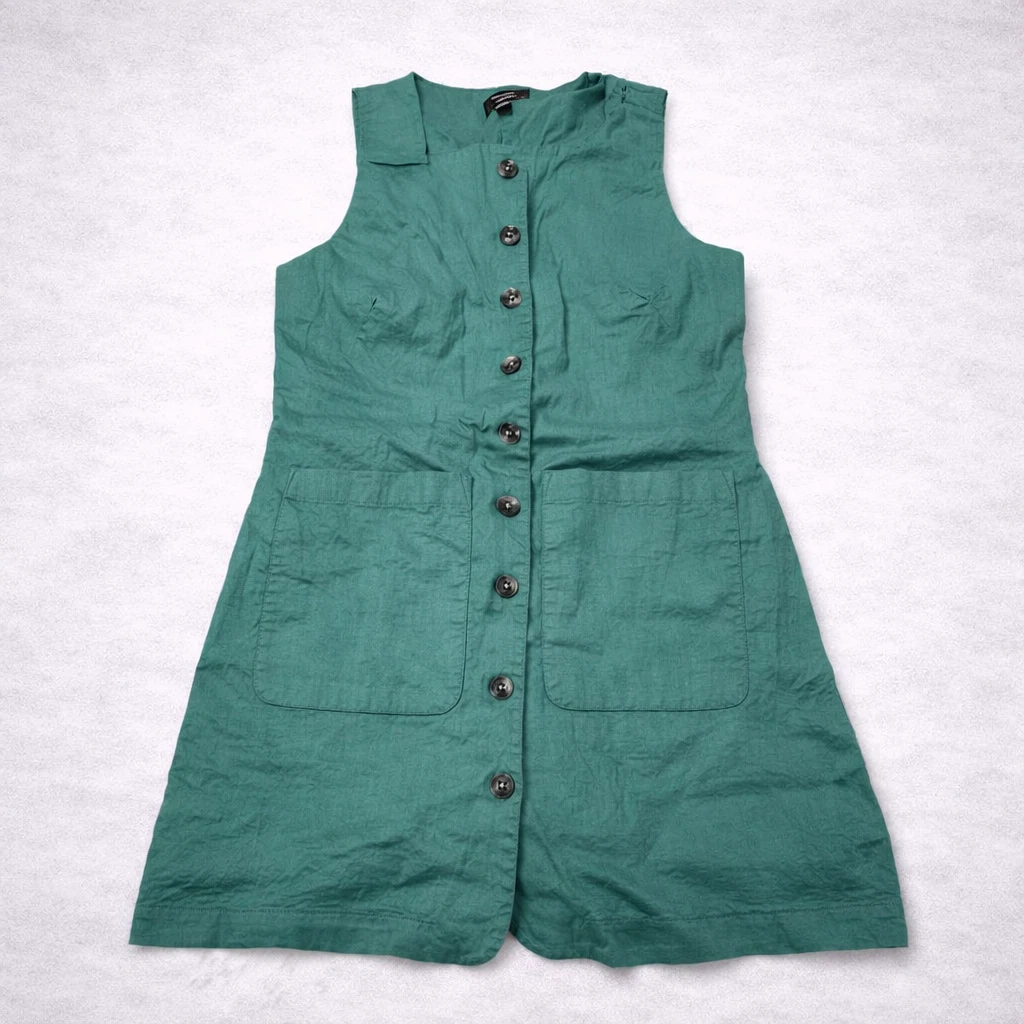 belted green dress Green Plaid Wool Swing Dress – Vintage Belted Midi Dress 5343 Green / XL main image 0