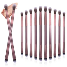 12 Pcs 2-in-1 Eyeshadow & Concealer Brushes for Blending Makeup
