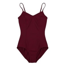 Capezio Childs M 8-10 Princess Camisole Leotard Burgundy V-Front Scoop Back