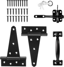 Heavy Duty Gate Latch Door Handle Hardware Kit for Wooden Fence, Self-Closing Ga
