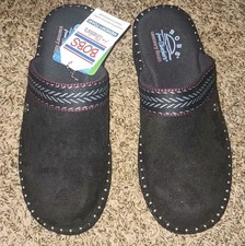 NWT Skechers Bobs Women  s Cozy Rise Rosey Suede Wedge Clogs US Sz 6 Black