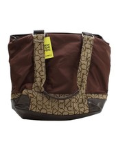 Borsa donna Calvin Klein marrone grafica poliestere con tote in ecopelle