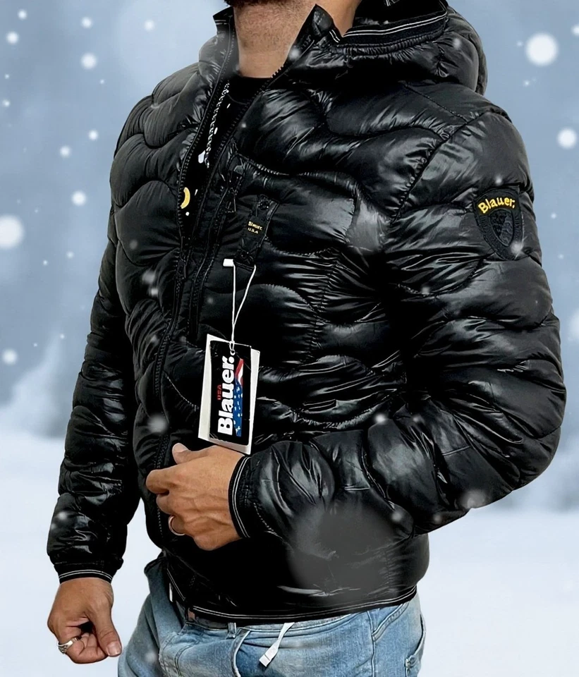Giubbotto Piumino Blauer UOMO Nero Blu taglia S M L XL XXL  free jackets - Immagine 2 di 3