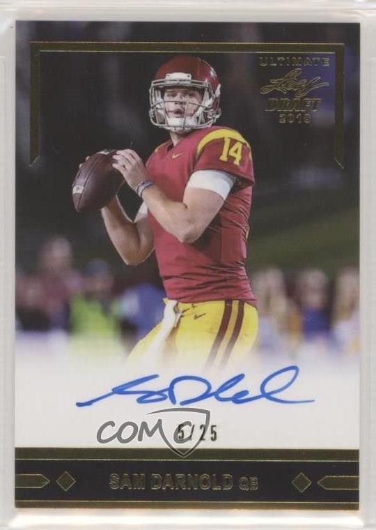 Sam Darnold Leaf Ultimate Draft 1991 Leaf Rookie Autograph #SD1 Gold