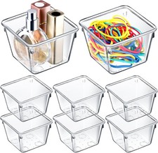 Tioncy 8 Pcs Stackable Clear Drawer Organizer Set 3" x x 2" Small clear