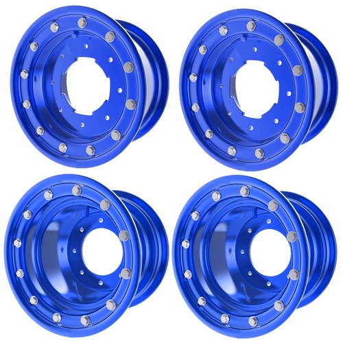 Yamaha Raptor Rims Yamaha Raptor 700 Wheels 10x5 Front 9x8 Rear Raptor 700r Beadlocks BLUE ...