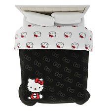 Edredón reversible Hello Kitty tamaño completo suave acogedora manta de microfibra