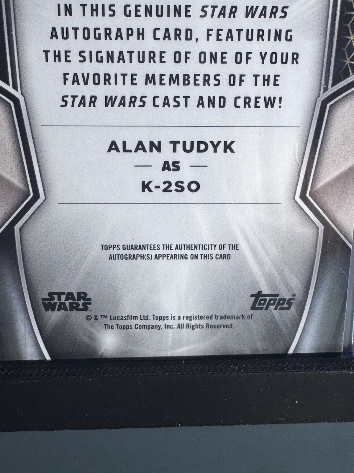2025 Topps Star Wars Masterwork ALAN TUDYK Auto On-Card as K-2SO A-AT view 4