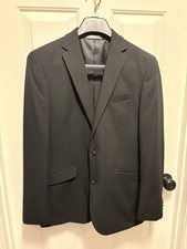 Kenneth Cole Reaction Techni Cole Black Slim Fit Blazer Jacket 36R