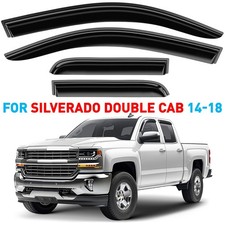 Side Window Deflectors Rain Guards for 2014-2018 Chevy Silverado Double Cab