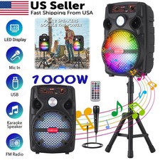 8inch 1000W Wireless Portable FM Bluetooth Speaker Heavy Bass Sound System Party