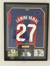 Lamine Yamal Signed ROOKIE Jersey FC Barcelona BAS Witnessed 2024 Framed 24x32