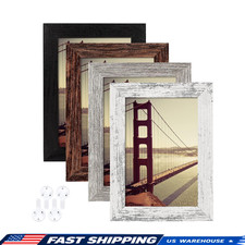 4x6 Picture Frame Distressed Farmhouse Wood Pattern Set of 4