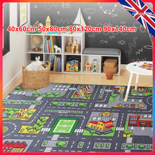 Kids Car Play Mat Rug Town Road Map City Rug Crawling Play Matt Floor Decor