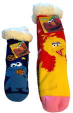 Sesame Street Workshop Sherpa Lined Socks - Big Bird Adult, Cookie Monster Kids