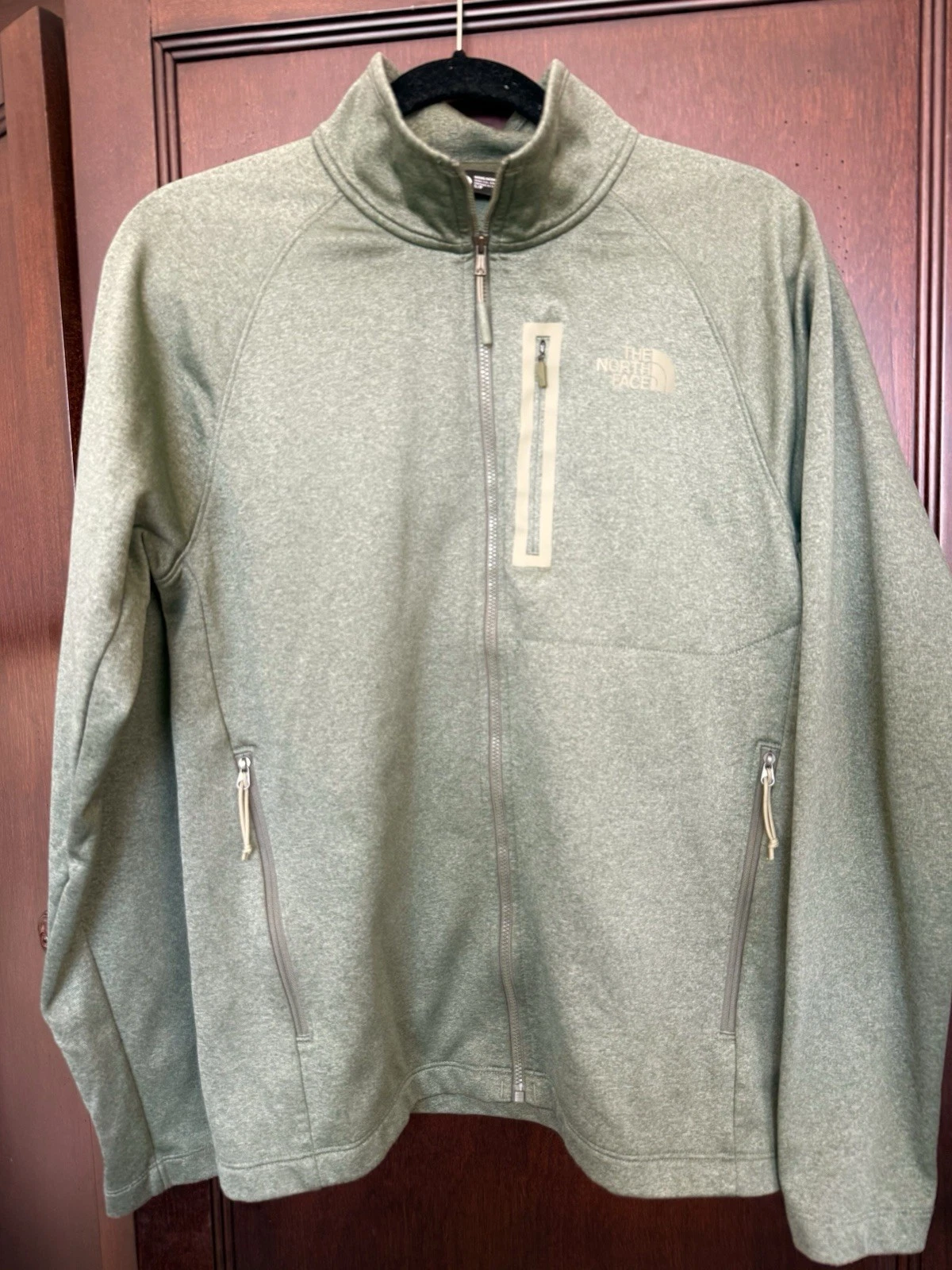 The North Face Soft Performance Shell- Zip Jacket - Muted Green, Small