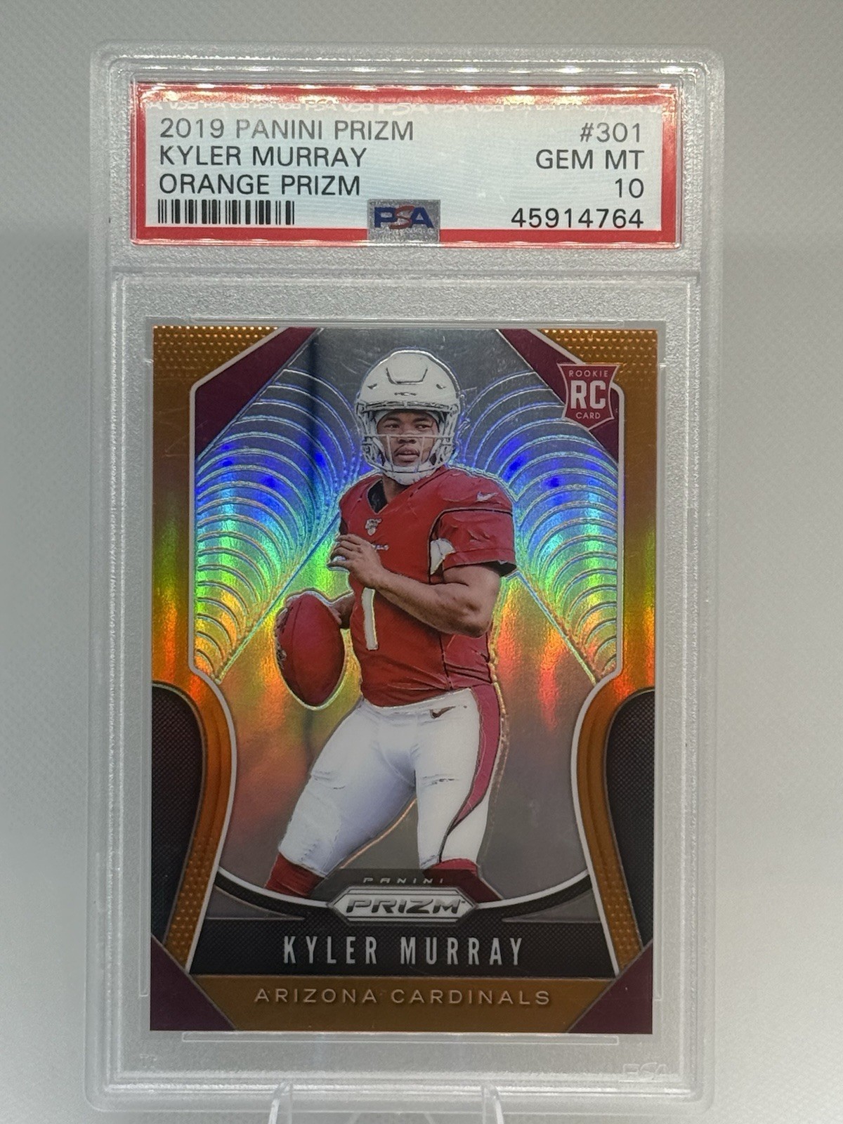 Kyler Murray Rookie 2019 Panini Prizm - Orange Prizm /249 PSA 10 RC #301