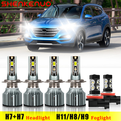 For Hyundai Tucson 2016-2018 LED Headlight Kit + Fog Light Bulbs Combo 6x 6500K